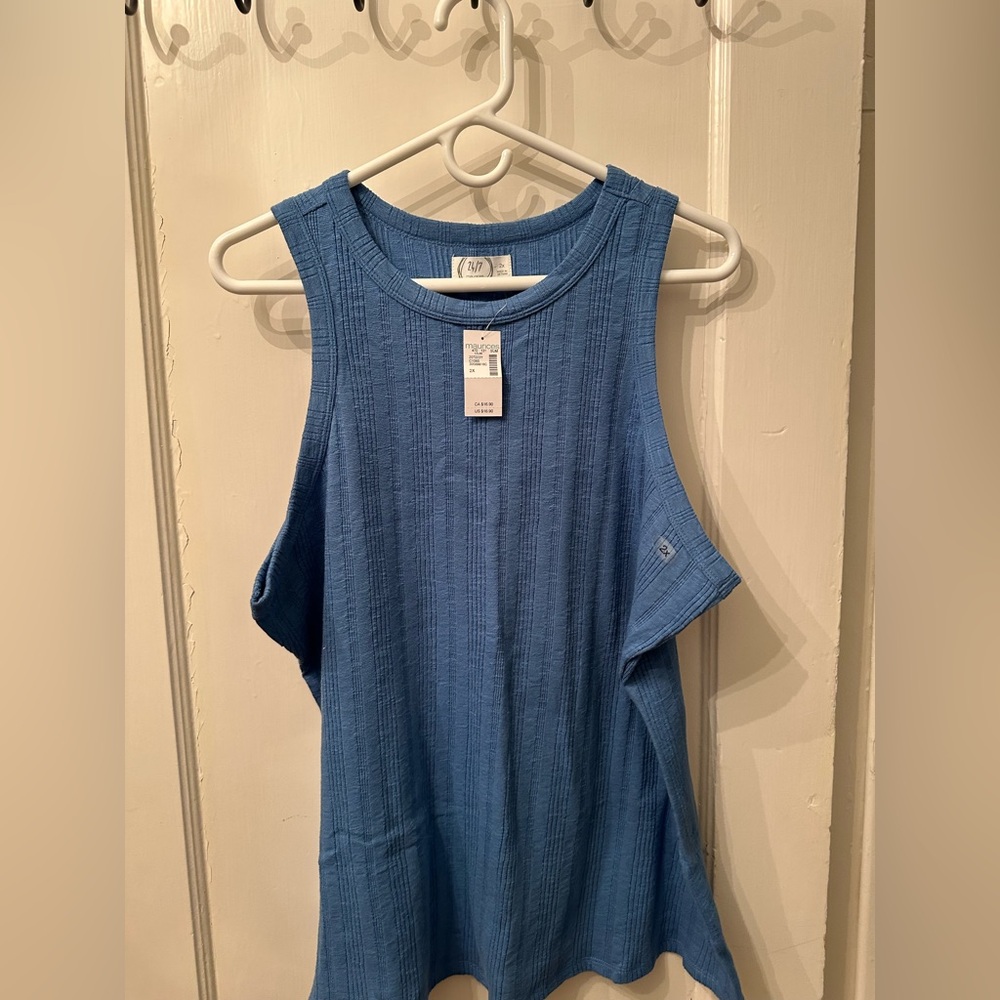 NWT Plus Size 24/7 Highline Variegated Ribbed Tank Top